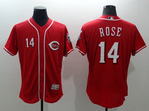 Reds #14 Pete Rose Red Flexbase Authentic Collection Stitched MLB Jersey - Click Image to Close